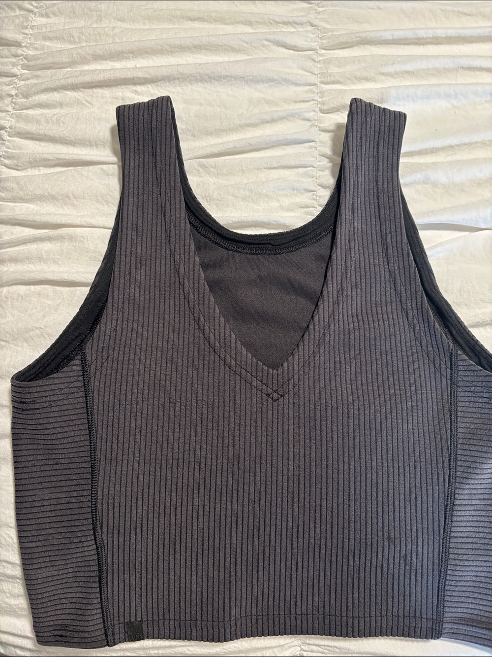 lululemon athletica Ribbed V-Neck Crop Tank - Charcoal Gray